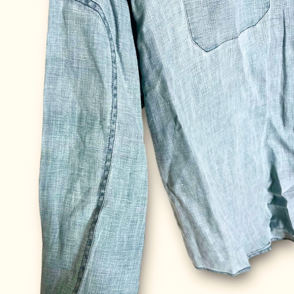 The Territory Ahead Linen Denim Shirt Men's 2XL Long Sleeve NO SZ TAG READ PLS!✅ - Picture 3 of 7